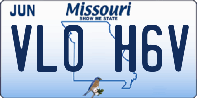 MO license plate VL0H6V