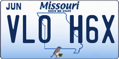 MO license plate VL0H6X