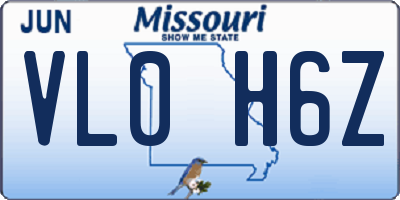 MO license plate VL0H6Z