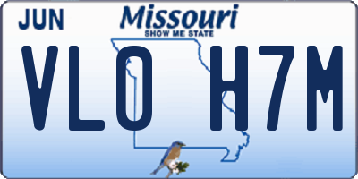 MO license plate VL0H7M