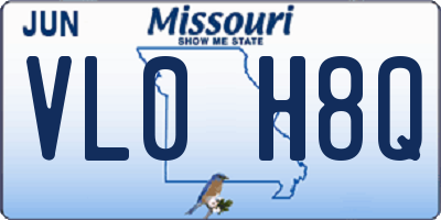 MO license plate VL0H8Q