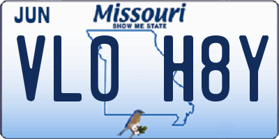 MO license plate VL0H8Y