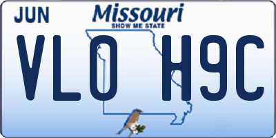 MO license plate VL0H9C