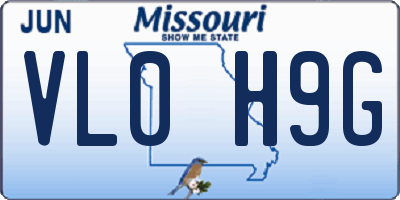 MO license plate VL0H9G