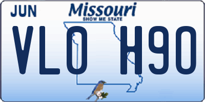 MO license plate VL0H9O
