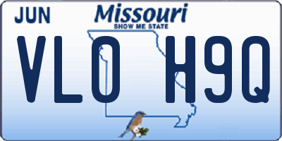 MO license plate VL0H9Q
