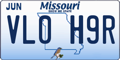 MO license plate VL0H9R