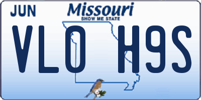 MO license plate VL0H9S