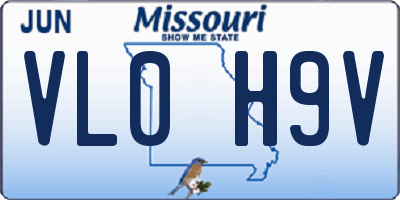 MO license plate VL0H9V