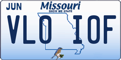 MO license plate VL0I0F
