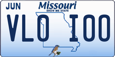 MO license plate VL0I0O