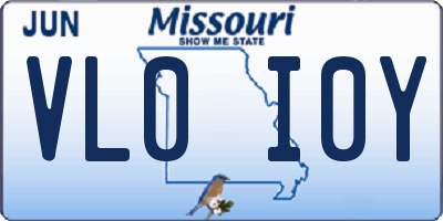 MO license plate VL0I0Y