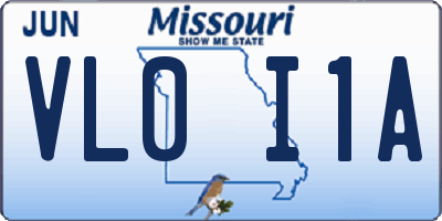 MO license plate VL0I1A