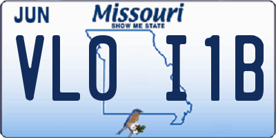 MO license plate VL0I1B