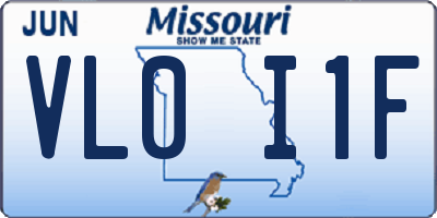 MO license plate VL0I1F