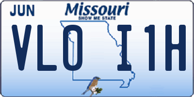 MO license plate VL0I1H
