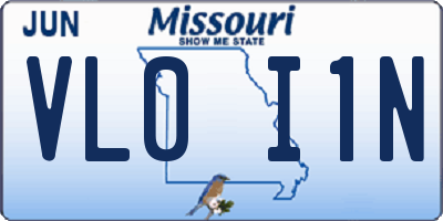 MO license plate VL0I1N