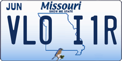 MO license plate VL0I1R
