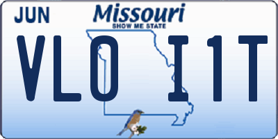 MO license plate VL0I1T