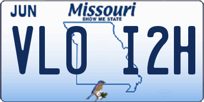 MO license plate VL0I2H