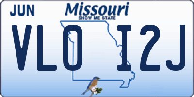 MO license plate VL0I2J