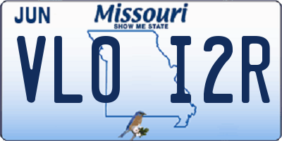 MO license plate VL0I2R