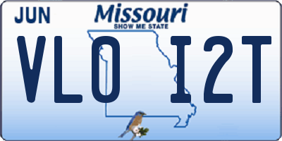 MO license plate VL0I2T