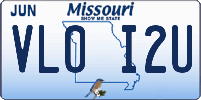MO license plate VL0I2U