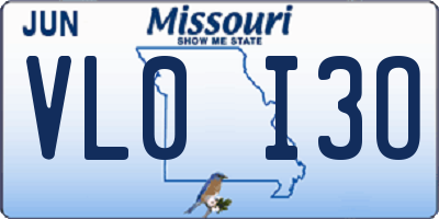 MO license plate VL0I3O