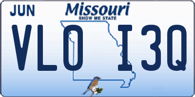 MO license plate VL0I3Q