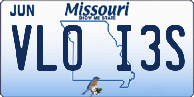 MO license plate VL0I3S