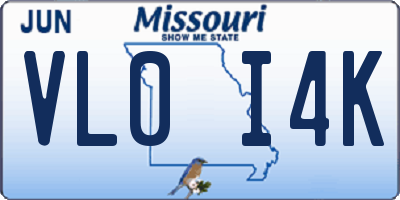 MO license plate VL0I4K