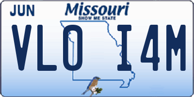 MO license plate VL0I4M