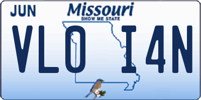 MO license plate VL0I4N