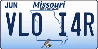 MO license plate VL0I4R