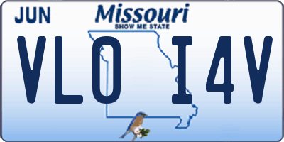 MO license plate VL0I4V