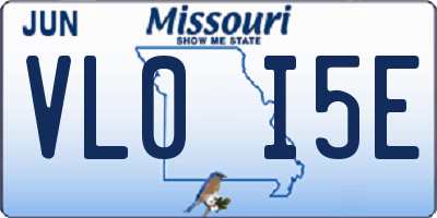MO license plate VL0I5E