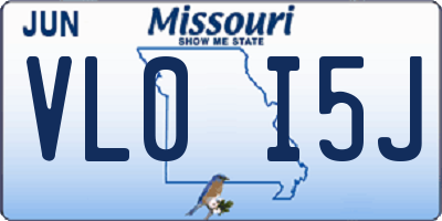 MO license plate VL0I5J