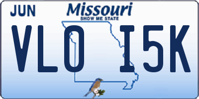 MO license plate VL0I5K