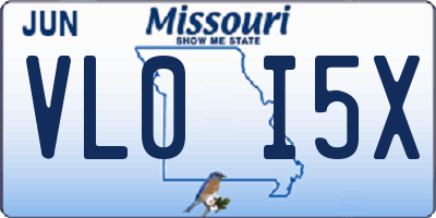 MO license plate VL0I5X