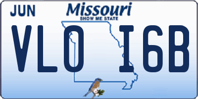 MO license plate VL0I6B