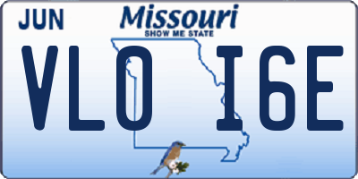 MO license plate VL0I6E