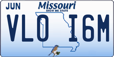 MO license plate VL0I6M