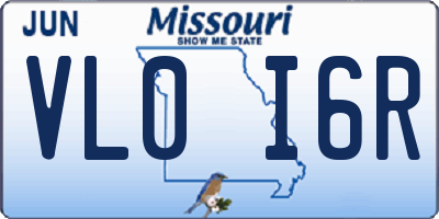 MO license plate VL0I6R