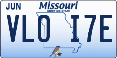 MO license plate VL0I7E