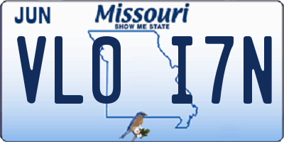 MO license plate VL0I7N