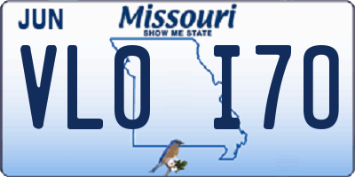 MO license plate VL0I7O