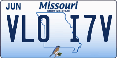 MO license plate VL0I7V