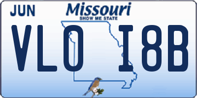 MO license plate VL0I8B