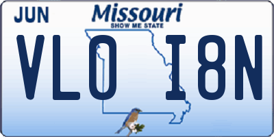MO license plate VL0I8N